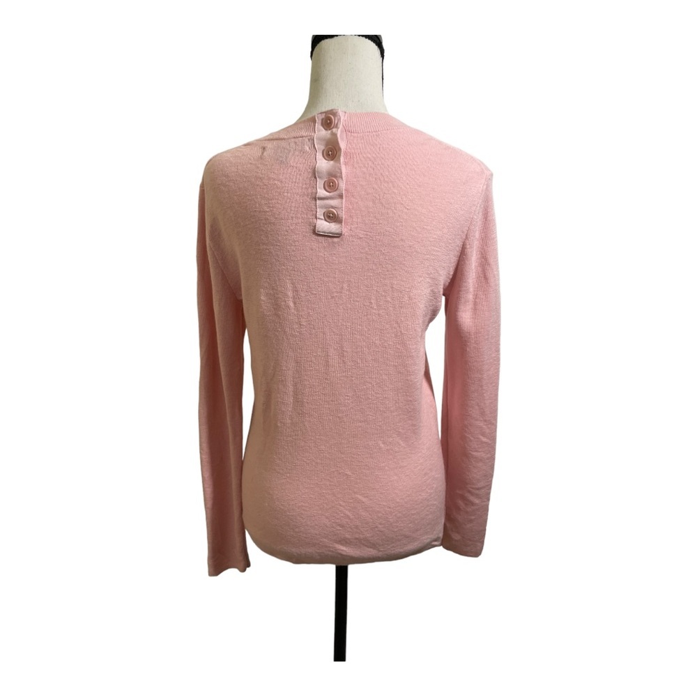 Banana Republic womens merino wool sweater 1/2 button back. Pink size Large - Picture 5 of 10